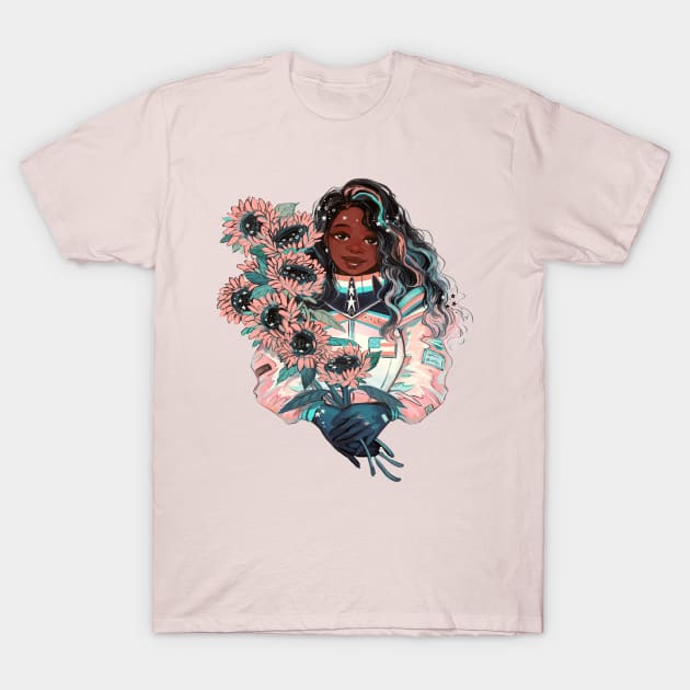 Astronaut x Bouquet T-Shirt by GDBee